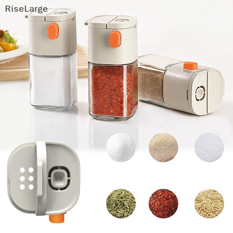 [RiseLarge] หม้อปรุงรสเชิงปริมาณอเนกประสงค์ 180 มล., ขวดปรุงรสแก้วแบบกด, โถเกลือในครัว, เครื่องปั่นเครื่องเทศและพริกไทยใหม่