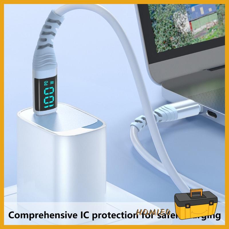 HOMIE0 สายชาร์จ USB C ถึง USB C 100W 5A สําหรับคอนโซลอิเล็กทรอนิกส์และการเล่นเกมที่ทันสมัย