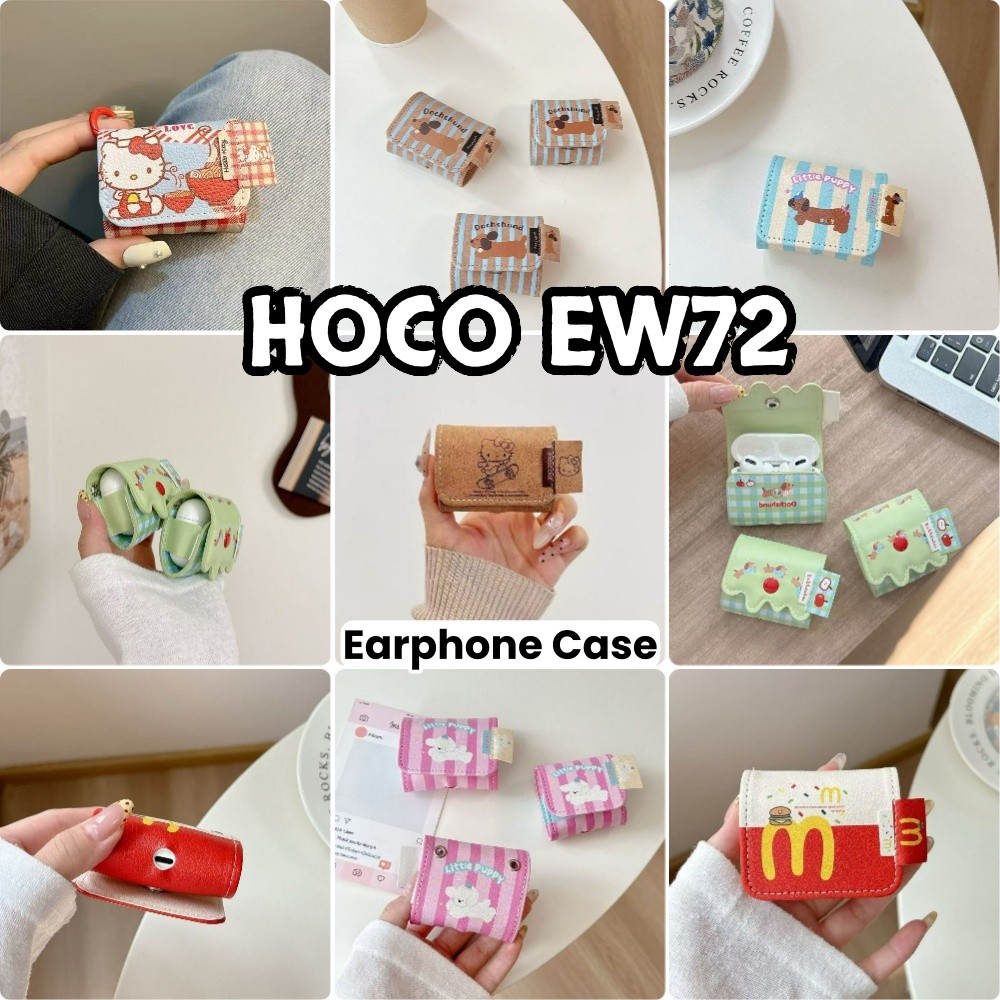 คุณภาพสูงสําหรับ HOCO EW72 กรณีน่ารักการ์ตูนสิ่งทอหัตถกรรมหูฟังกรณีปลอกฝาครอบ