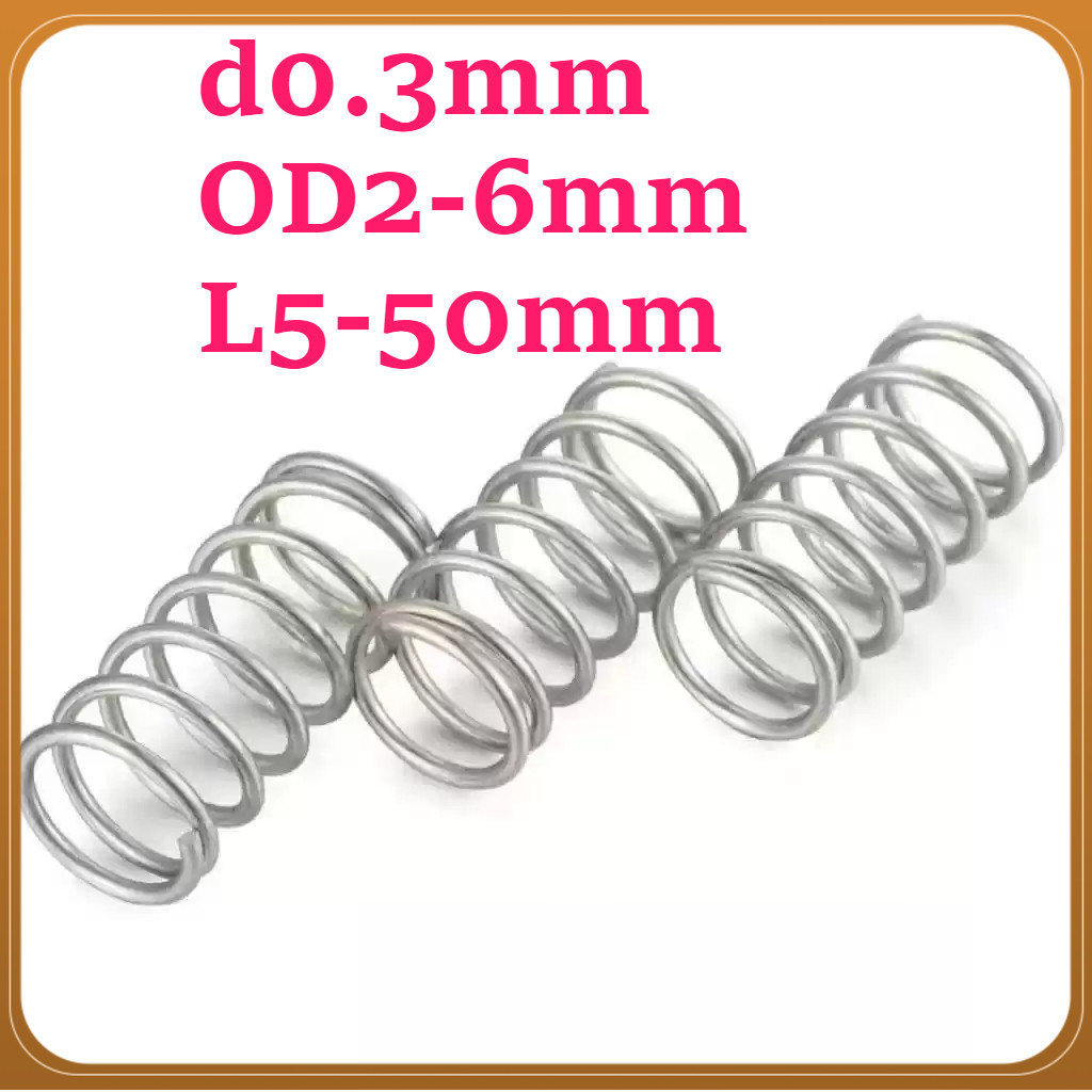 65Mn สปริงอัดเหล็กสปริง d0.3 มม. * OD2-6 มม.เหล็กสปริง สปริงกด-สปริงดัน สปริงดัดแปลงงานต่างๆ TL-88-1