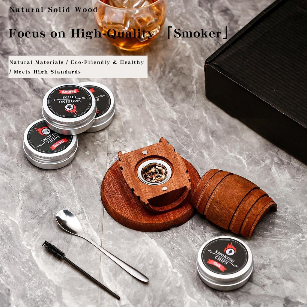 ไม้ Infused วิสกี้ค็อกเทล Smoker ไม้ Spirits Infuser บาร์เครื่องมือวิสกี้ Smoker ชุด fescanth