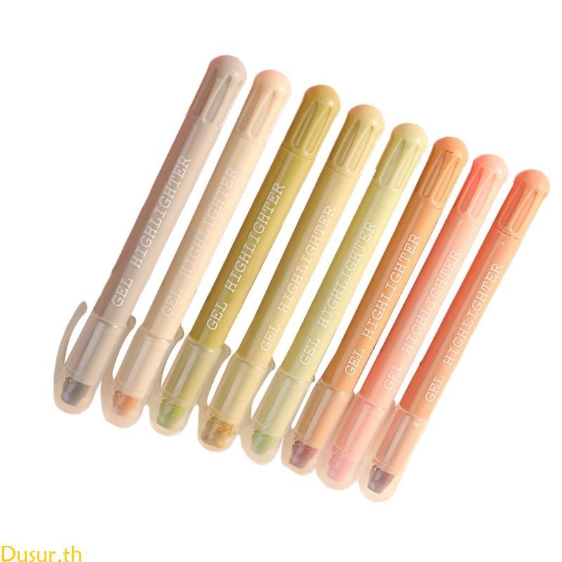 Dusur 8 ชิ้น Highlighters ชุด Highlighter Markers ความงาม Bible Highlighter เจล Highlighter ปากกา Bi