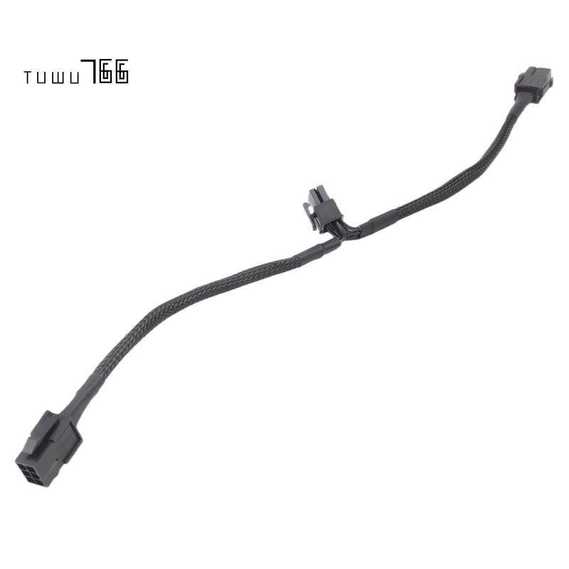 [tuwu766]Dual 6 Pin Female to 8 Pin Male GPU Power Adapter Cable Braided Sleeved 20cm Power Sleeved 