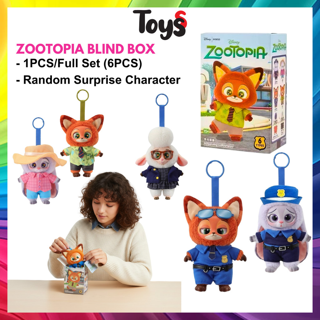 Toyss Zootopia Blind Box พวงกุญแจตุ๊กตา Zootopia Keychain Blind Box Zootopia พวงกุญแจตุ๊กตา Plush Zo