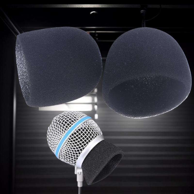 [PA] 2/10 ชิ้นสตูดิโอ WindScreen ฟองน้ําไมโครโฟนไมโครโฟนป้องกันด้านใน-โฟมสําหรับ Shure SM58 SLX24 PG