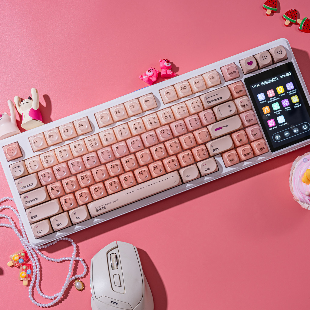 Aula L99 ไทยที่กําหนดเองคีย์บอร์ดแบบกลไก 75 การกําหนดค่าพร้อมจอแสดงผลฟังก์ชั่นพื้นที่ไร้สายสามโหมดกา