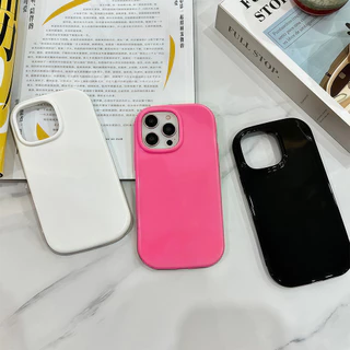 เคสสำหรับไอโฟน17 13 11 16promax กรณีมือถือขอบกลมไม่มีรูปแบบเรียบง่ายน่ารัก case for iPhone 15 14 12 ProMax XS XR 78 Plus
