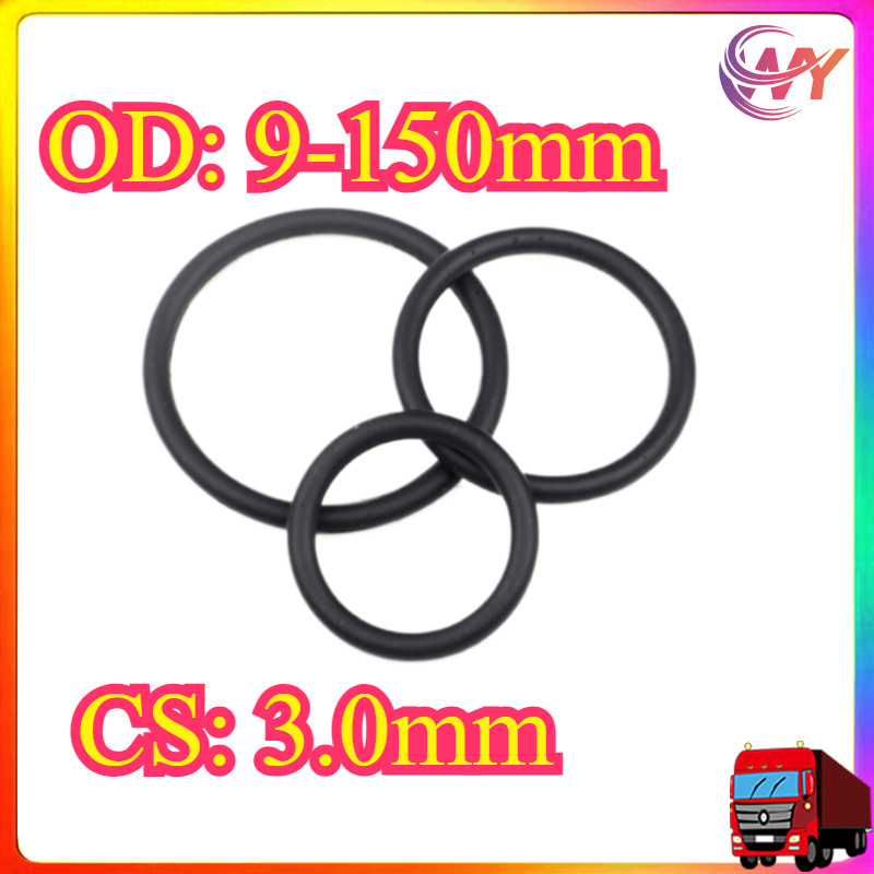 CS3.0mm แหวนซีลยาง O-ring O-ring OD9-150mm แหวนซีลน้ํามันไนไตรล์ปะเก็นสีดํากันน้ําและทนอุณหภูมิสูงWY