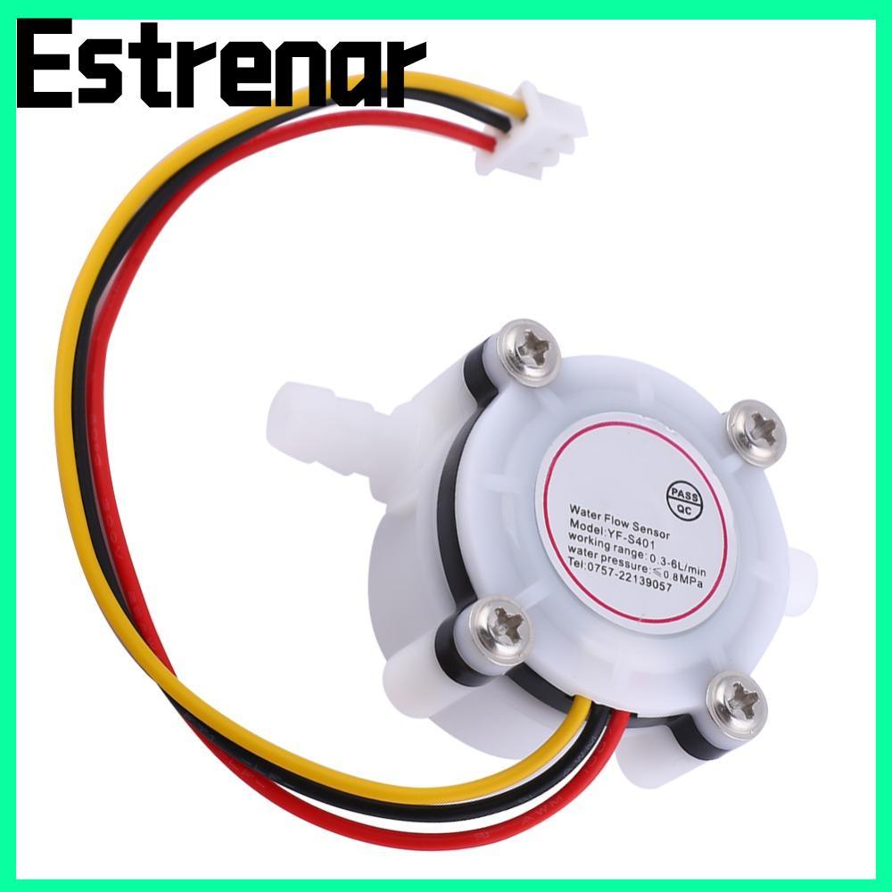 ESTRENAR Water Hall Flow Sensor, 0.3-6L/min สําหรับ 6 มม.ท่อ Water Flow Sensor, Hall Effect พร้อม Ba