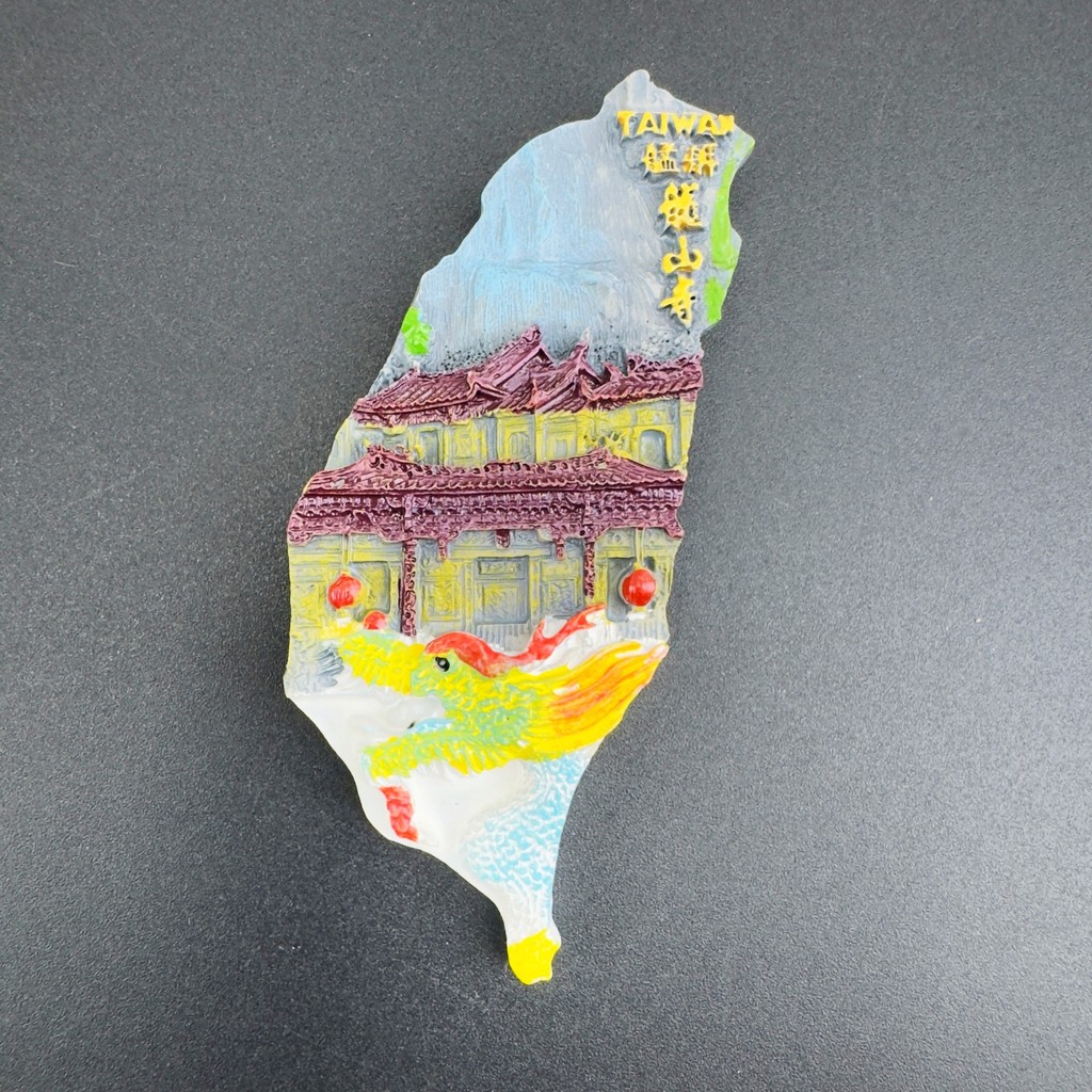 Landmark Building เรซิ่นไต้หวันแผนที่ Longshan Temple Cultural Creative ตู้เย็นสติกเกอร์ Creative To