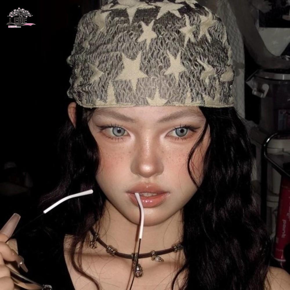 JEREMY1 Star Hair Scarf, Wasteland Style Hip Hop Y2K Hip Scarf, Fashion Soft Wrap Triangle Punk ถัก 