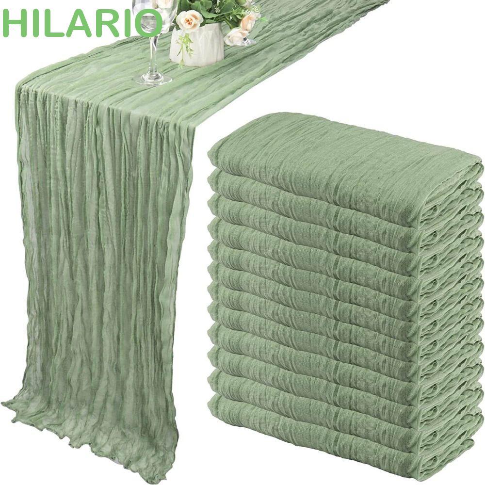 HILARIO นักวิ่งตาราง,ชนบท 90x180/300 ซม.ผ้าปูโต๊ะผ้ากอซ,ตกแต่งโต๊ะ Vintage Boho Multi-สี Cheesecloth การตั้งค่าตาราง Dinning Decor
