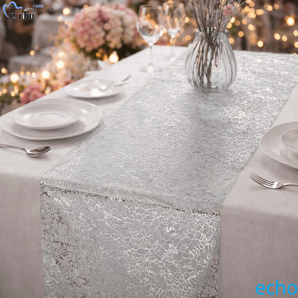 PIVOT Glitter Table Runner, Sparkling Luxury Gold Table Runner,ตารางธงสี่เหลี่ยมโพลีเอสเตอร์ Chaotic