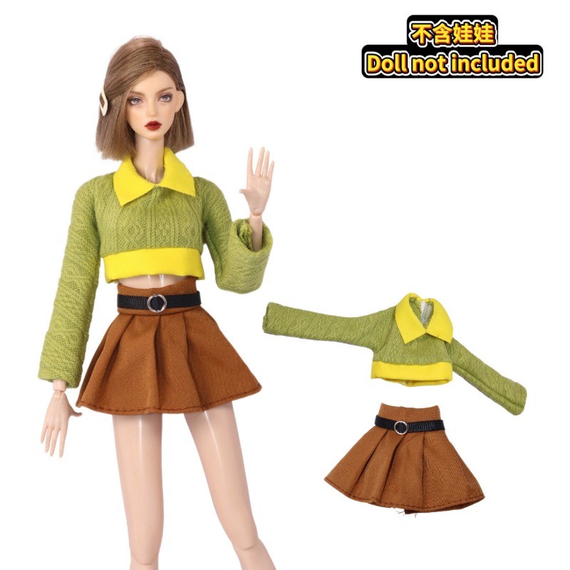 เสื้อผ้าตุ๊กตา เหมาะสําหรับ 30 ซม. 1/6 Scale Supermodel Body Slimming ตุ๊กตาสวมใส่ DIY Dressing ของเล่นอุปกรณ์เสริมเสื้อกันหนาวกระโปรงจีบชุด