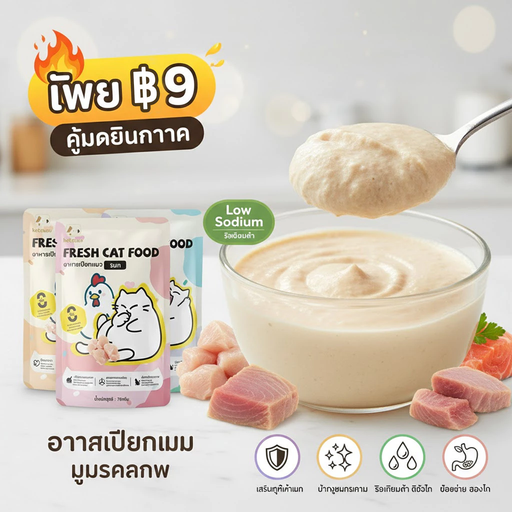 Ketzuzu อาหารเปียกแมว บำรุงขน+สายตา สูตรไม่เค็ม 70g