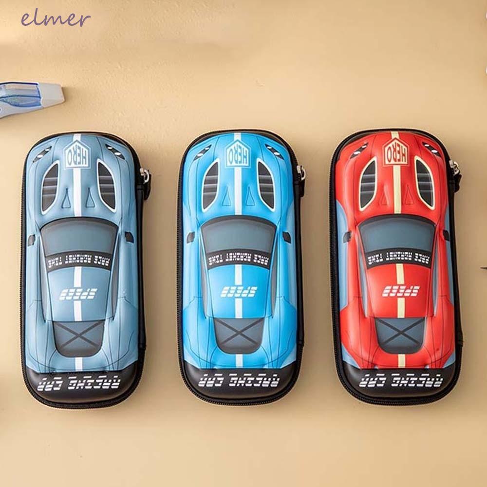 ELMER กล่องดินสอในรถยนต์, กระเป๋าใส่ปากกาเก็บการ์ตูนแบบหล่น, เคสเขียนแบบพกพาทนต่อแรงกดอเนกประสงค์ 3D ปากกาออแกไนเซอร์โรงเรียน