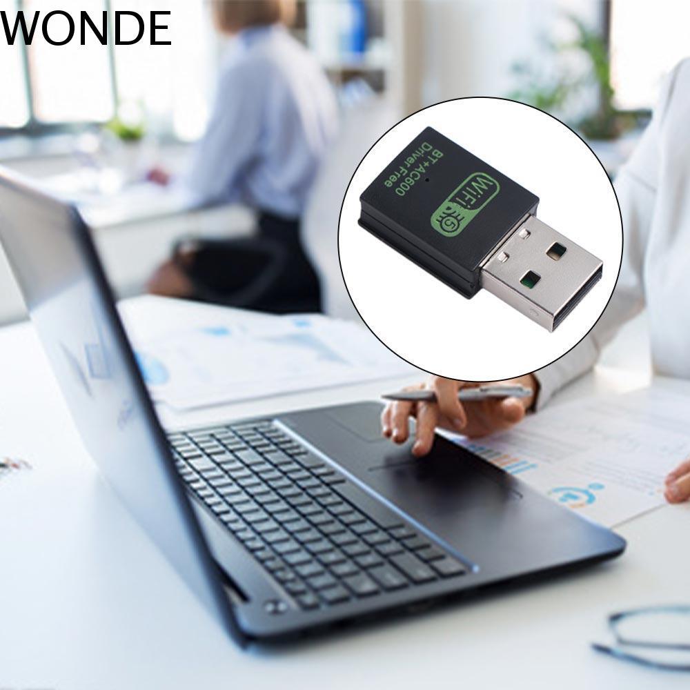 WONDE BT + AC600 WLAN Dongle, WiFi Receiver 600M WLAN Dongle, การ์ดเครือข่ายแบบพกพาฟรีไดร์เวอร์ USB 