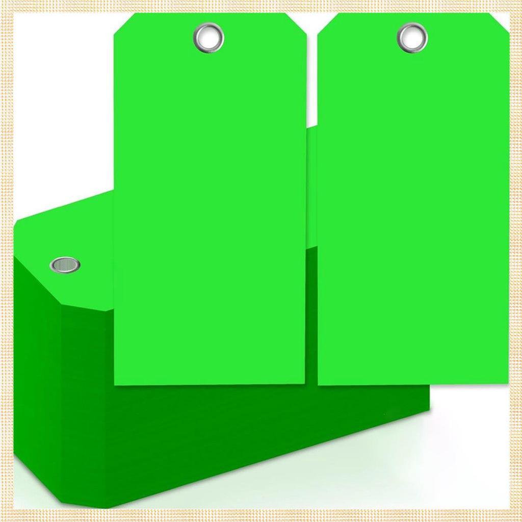 [1ejafnkblh.ph] 4 3/4In X 2 3/8In Neon Shipping Tags Blank Heavy Duty Hang Tags พร้อมเสริมหลุมเขียนแ