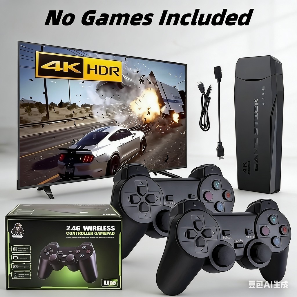 เกมคอนโซล M8 Pro 4K 64GB 20000เกม+คอนโทรลเลอร์ไร้สาย 2.4G สำหรับทีวี/PC