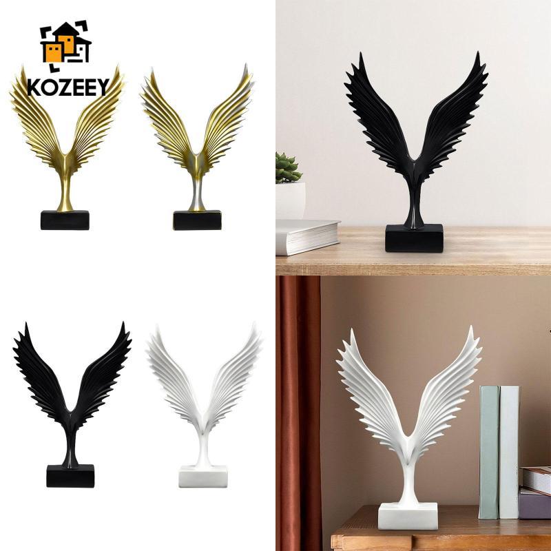 KOZEEY Wing ตุ๊กตาเรซิ่นประติมากรรมนกโต๊ะสําหรับตกแต่งบ้านห้องโถง Eagle รูปปั้น