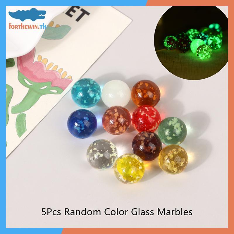 Forthewin 5 ชิ้น 1.6 มิลลิเมตรแก้วส่องสว่าง Marbles Glow In The Dark Pinball สําหรับเด็ก, สีสันสารพันหินอ่อน th