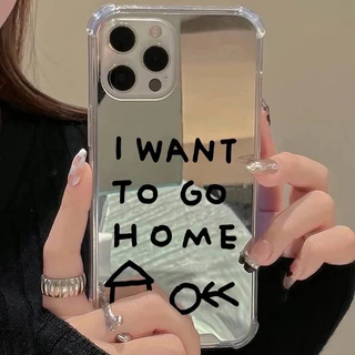 🔤【CREATIVE ENGLISH CASE】เคสไอโฟน เคส iPhone 16 15 14 13 12 11 X 8 7 Pro Max Plus มิเรอร์สวย + ข้อความอังกฤษสร้างสรรค์