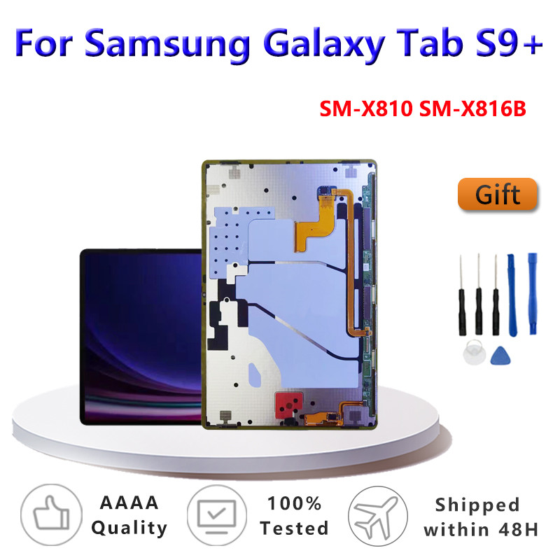 12.4 OEM สําหรับ Samsung Galaxy Tab S9 + SM-X810 SM-X816B LCD Touch Screen Digitizer แผงกระจกจอแสดงผ