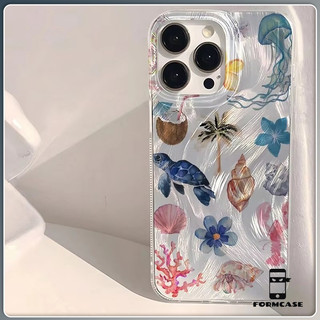 เส้นด้ายขนนกสีเงิน สวยมาก ส่งจากไทย โอเชียนเวิลด์ for iPhone 16 15 14 plus เคสไอโฟน 13 12 11 PRO MAX X XS MAX XR 7/8PLUS