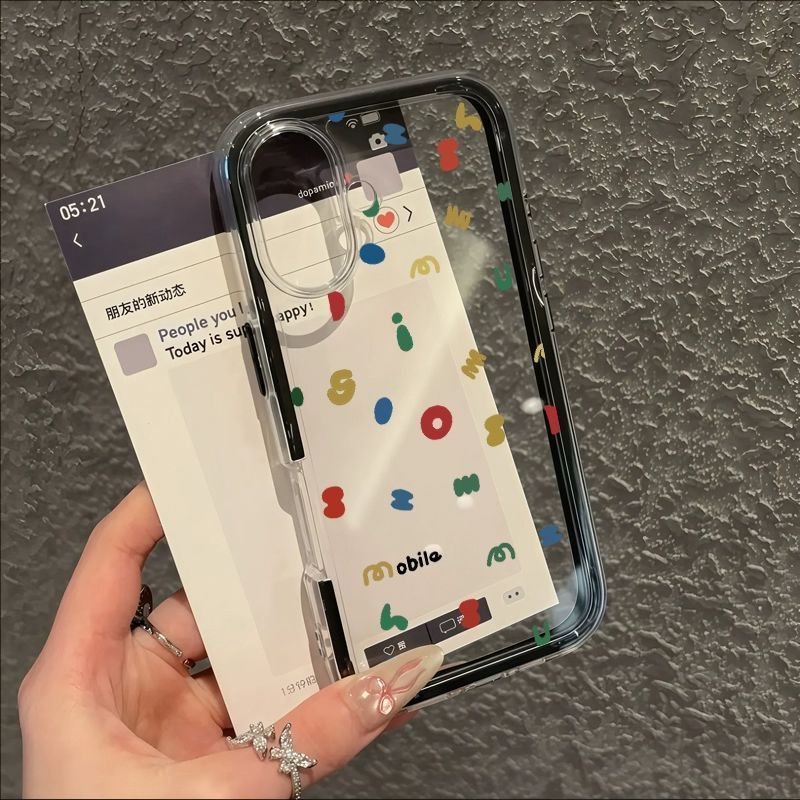 🔥 เคสโทรศัพท์คreativ เคสโทรศัพท์สองในหนึ่ง  เคส iPhone 17/16/15 Pro Max/14/13/12/11 🌟 เคสโทรศัพท์โซเชียล ลายตัวอักษร