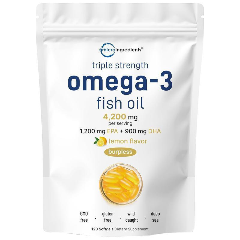 ไมโครส่วนผสม Triple Strength Omega 3 น้ํามันปลา 4200 มก. ต่อเสิร์ฟ