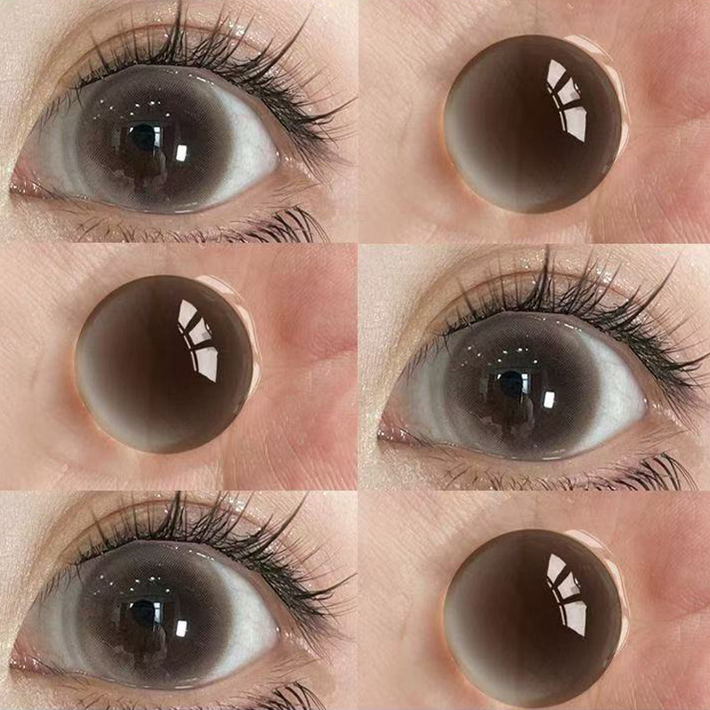 (COD) คอนแทคเลนส์สีน้ำตาลธรรมชาติโทนพระอาทิตย์ตก 2 ชิ้น เหมาะสำหรับดวงตาขนาดใหญ่ ขนาด 14.5 มม