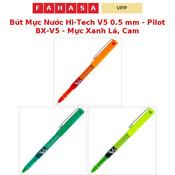 ปากกาหมึกเหลว Hi-Tech V5 0.5 mm - Pilot BX-V5 - หมึกเขียว ส้ม
