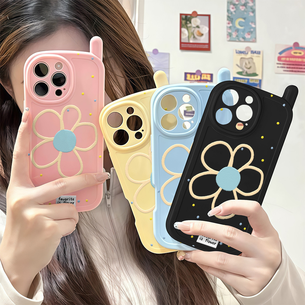 COD-ในไทย💥ดอกไม้สไตล์เกาหลี For IPhone 13 14 16 12 15 17 Pro Max X 7 8 Plus เคสไอโฟน11 โทรศัพท์มือถือวินเทจสุดสร้างสรรค์