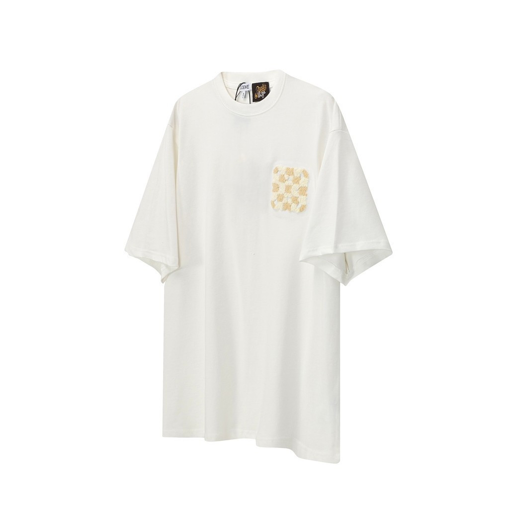 Lo @ ewe2026 Star Early Spring เสื้อยืดแขนสั้นสไตล์ใหม่ผู้ชายสไตล์ผู้หญิงคู่สไตล์รอบคอ Slim-fit Comm