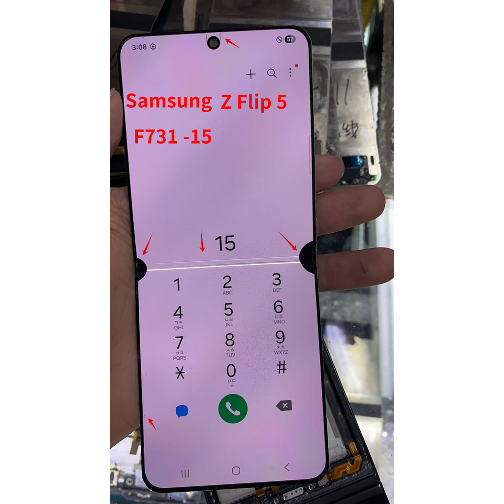 สําหรับ Samsung Z Flip 5 F731 จอแสดงผล LCD SM-F731B F731N จอแสดงผล Touch Screen Digitizer อะไหล่