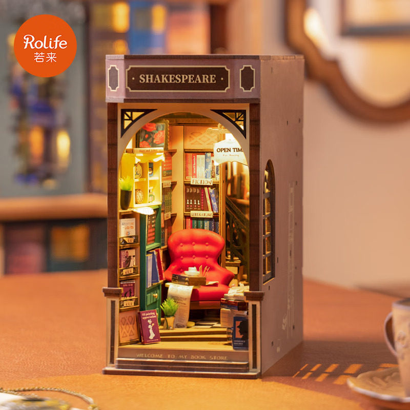 Rolife Rolife Rolife Bookend Alice Falling Wonderland Pick-up Bookstore diy รุ่น Miniature ฉากประกอบ