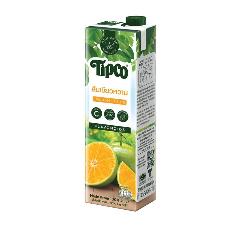 TIPCO น้ำส้มเขียวหวาน100% ขนาด1000มล.