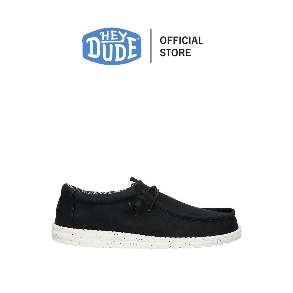 HEYDUDE รองเท้าลำลองผู้ชาย WALLY STRETCH CANVAS รุ่น 40700-066 - BLACK/WHITE