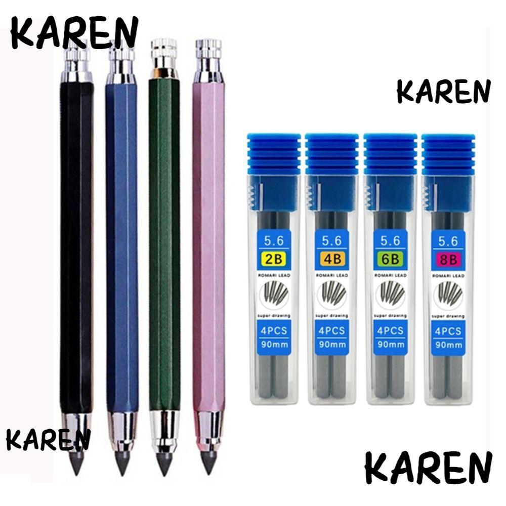KARENGOODS ดินสออัตโนมัติ 2B/4B/6B/8B ดินสอ Refill โรงเรียนอุปกรณ์สํานักงานเครื่องเขียน Sketch Comic