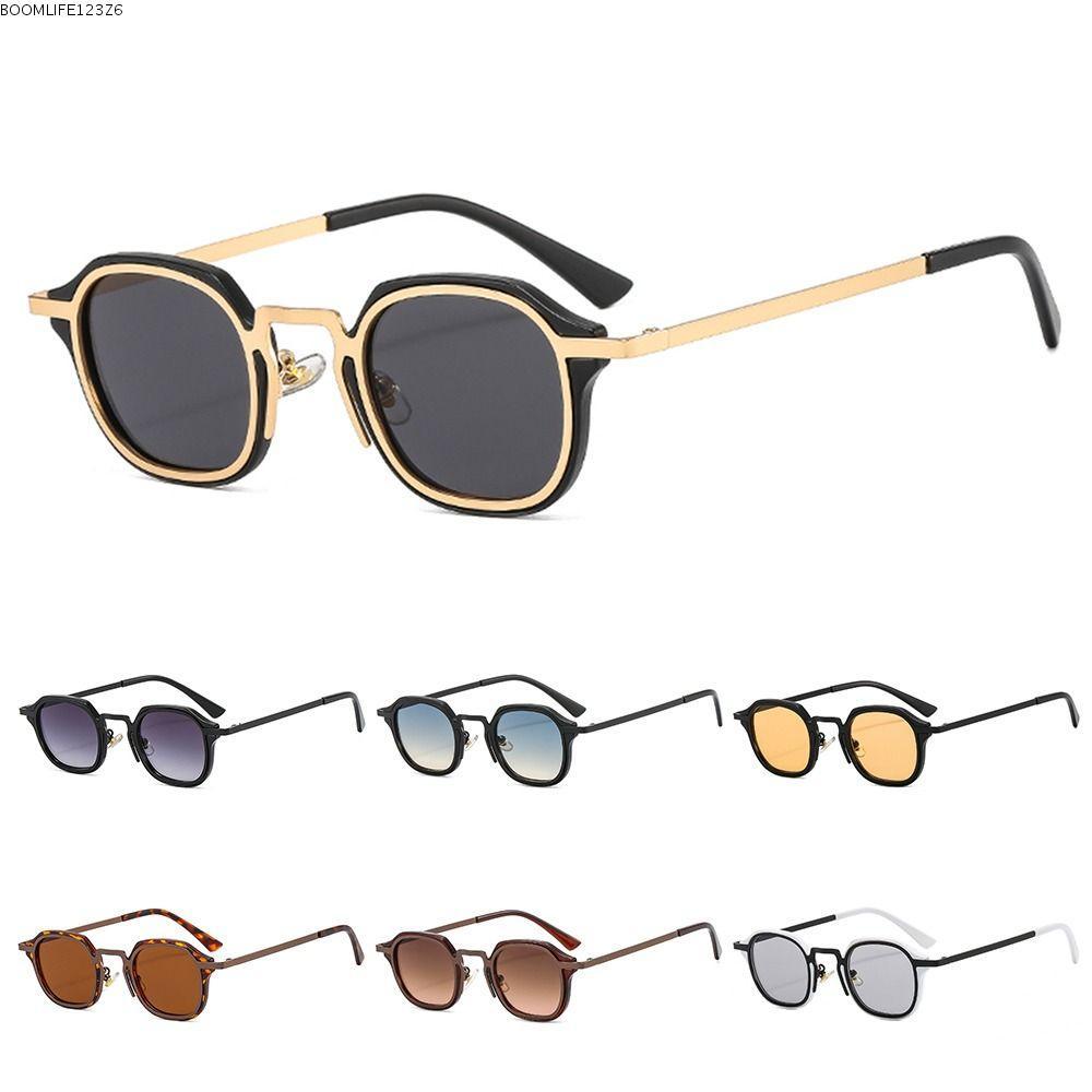 BOOMLIFE123Z6 แว่นกันแดดสี่เหลี่ยมเล็ก กรอบโลหะ สไตล์ Y2K พังค์ ป้องกัน UV400 สำหรับทั้งผู้หญิงและผู