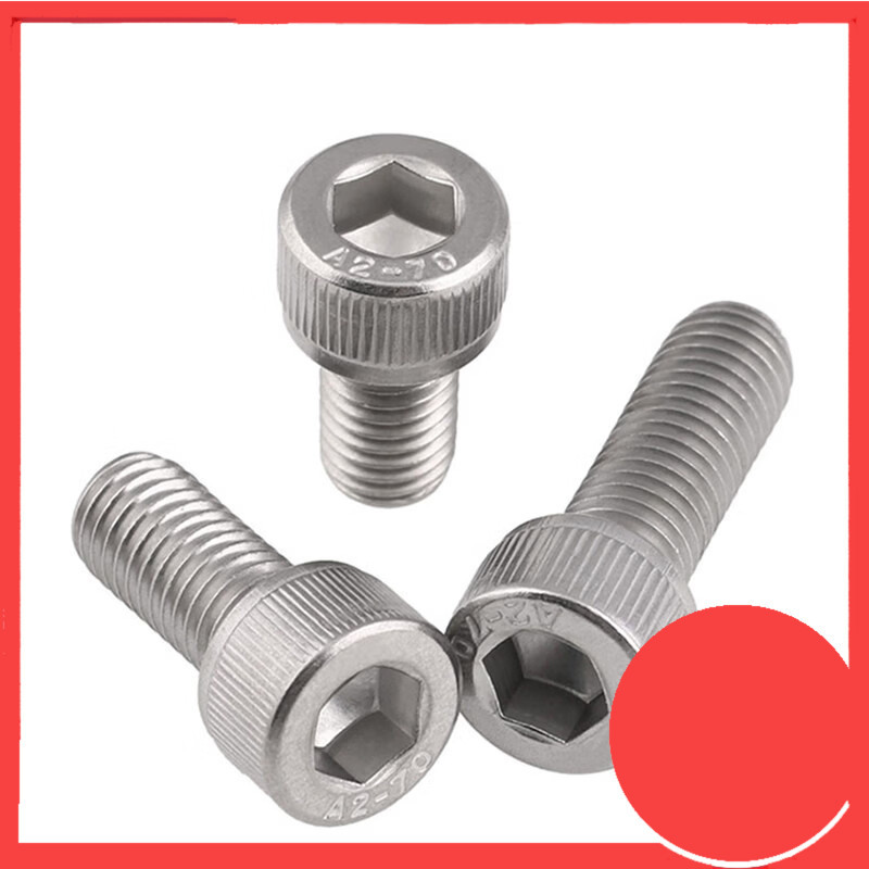 304 สกรูหกเหลี่ยมสแตนเลส DIN912 สกรูหัวทรงกระบอกขยายถ้วยหัว bolt M5/M6/M8 * L5-200mm (SS-HX)