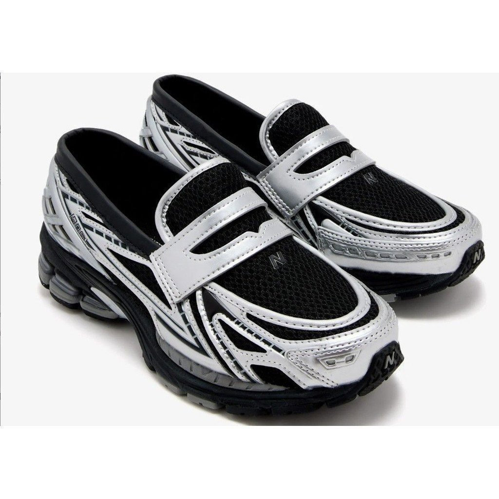 1906L NB OB Silver/Black Metal Loafer สบายเหมาะสําหรับผู้ชายผู้หญิงรองเท้า EAIL GQHV BP9V WUDS