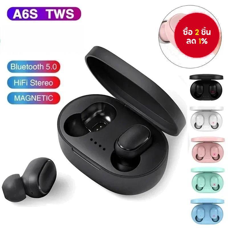 A6S TWS หูฟังไร้สายบลูทูธกันน้ํากีฬาสเตอริโอ Fone หูฟังพร้อมไมโครโฟนชุดหูฟังตัดเสียงรบกวน