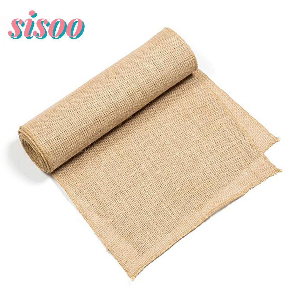 SIO Vintage Table Runner Wedding Natural Jute Country Home Table Runners