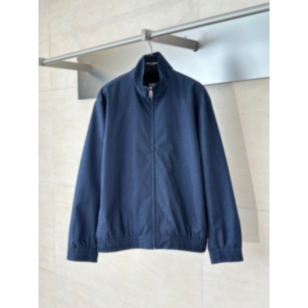 QUJS FEEN 25S New dark pattern jacquard zip-up high-neck drop-shoulder jacket, unisex style