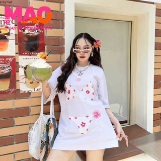 COD✅ (จัดส่งในกรุงเทพฯ) MAO Shop เสื้อยืดแฟชั่น พิมพ์ลายบิกินี่ ผ้าคอตตอนใส่สบาย🌴พร้อมส่ง🌴-03