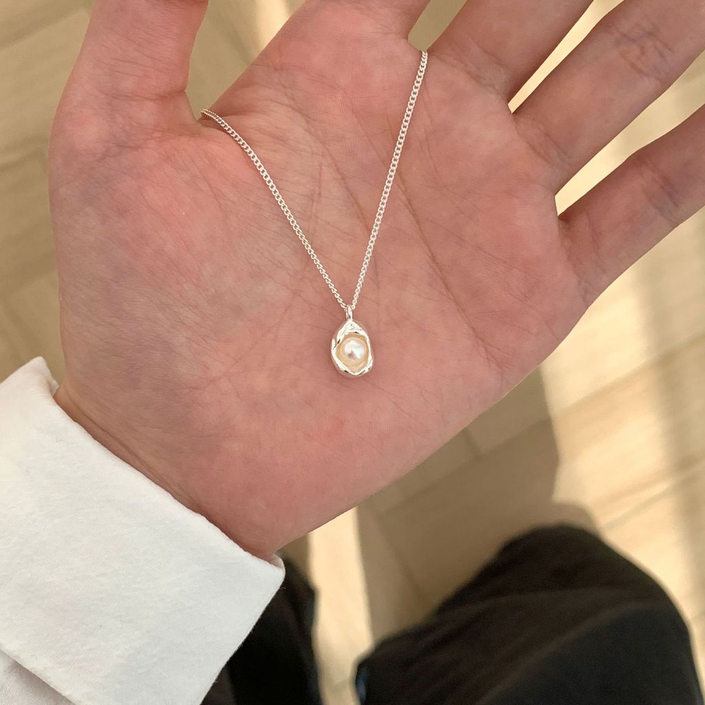 Pearl Pod สร้อยคอหญิง Niche Design High-End อารมณ์ประณีต Clavicle Chain เงินเครื่องประดับจี้ของขวัญ2