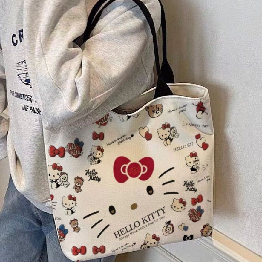 Hello Kitty กระเป๋า tote อเนกประสงค์ ความจุขนาดใหญ่