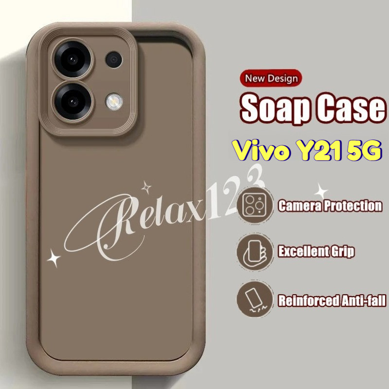 สําหรับVivo Y21 5Gแฟชั่นสีบริสุทธิ์Matte TPUสําหรับVivo Y21 Y21d VIVO Y21 Y21D VivoY21 Vivo Y21 5G 4