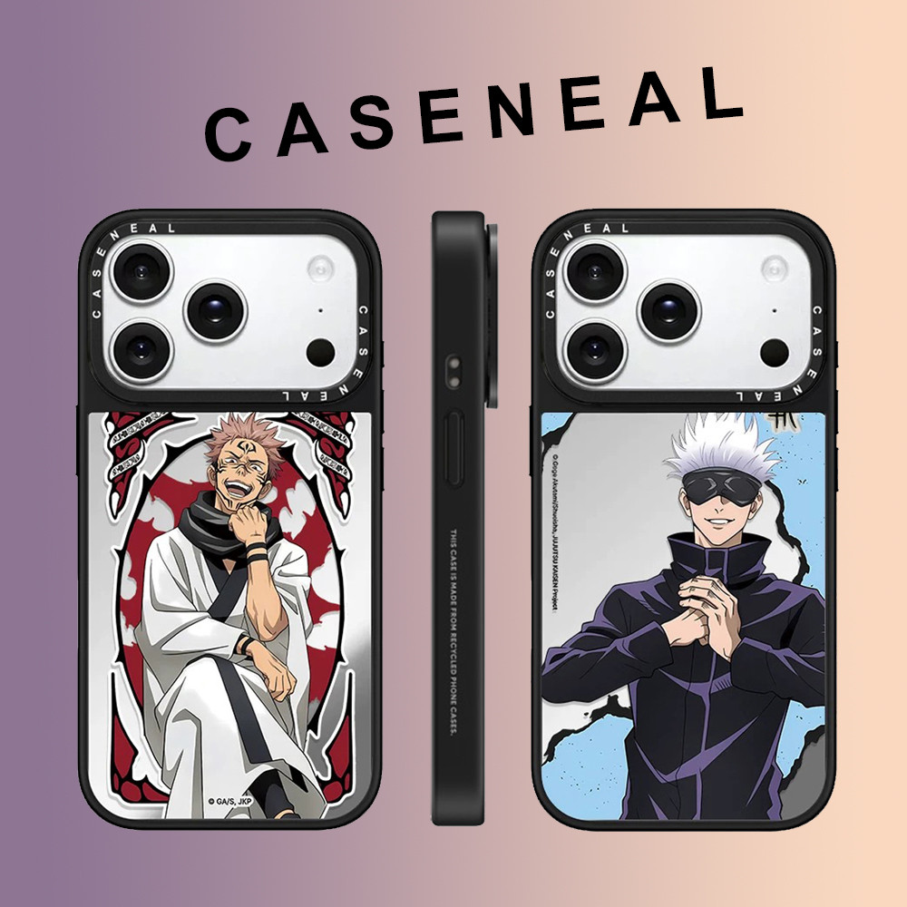 CASENEAL อะนิเมะตัวอักษรหล่อเด็กกระจกใบหน้าเคสโทรศัพท์สําหรับ iPhone 17 Pro Max 16 ProMax 15Pro 14 Plus 13 12 11 โทรศัพท์กันกระแทกขอบนุ่มฮาร์ดป้องกันกรณี
